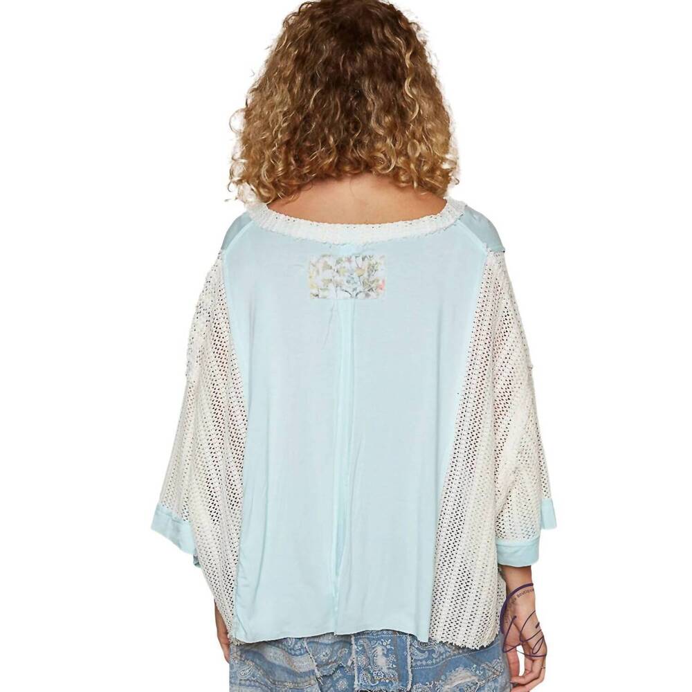 NEW POL v neck top in baby blue - Picture 4 of 4